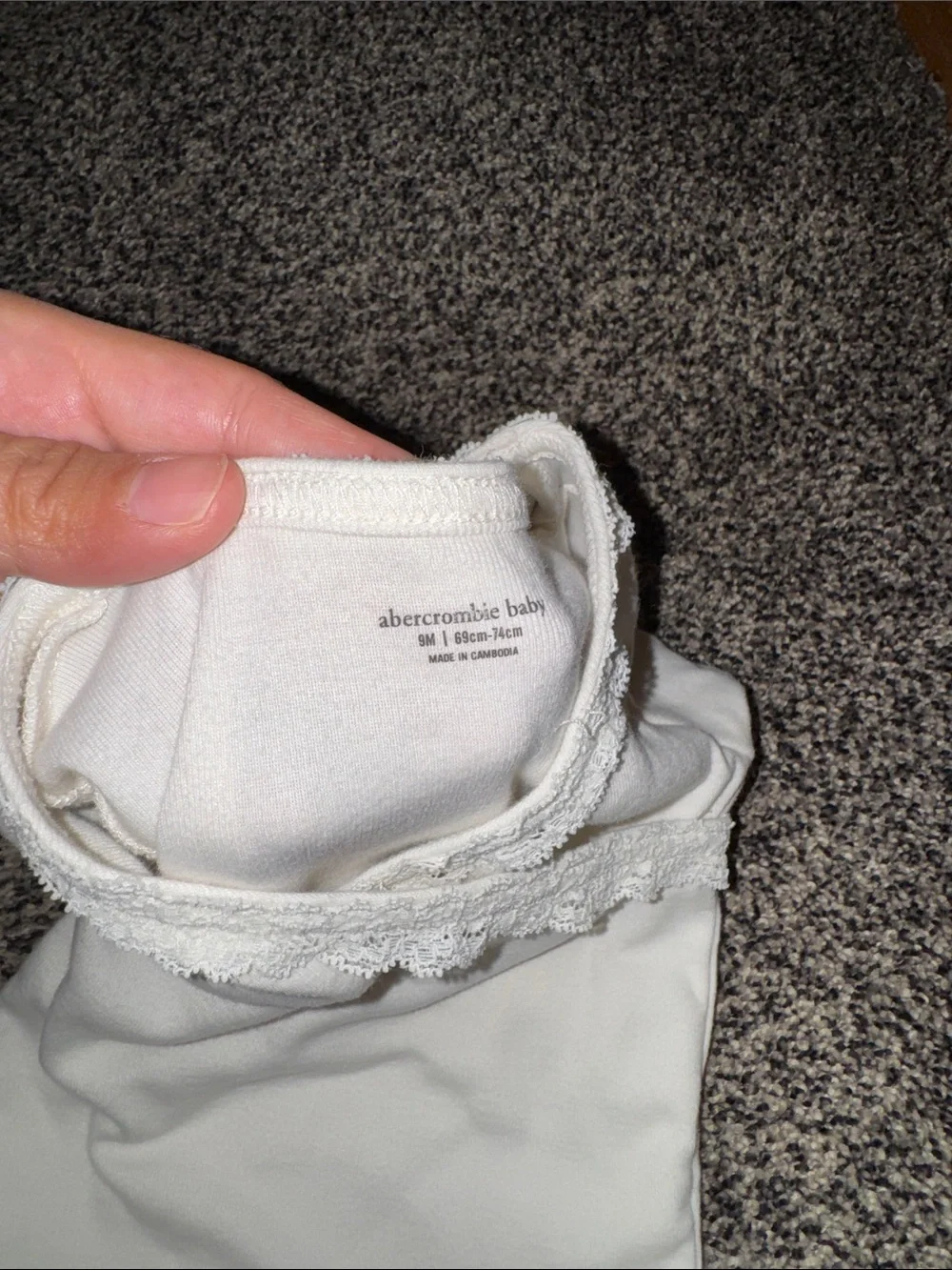 Abercrombie & Fitch White Short-Sleeve Wrap Baby Bodysuit